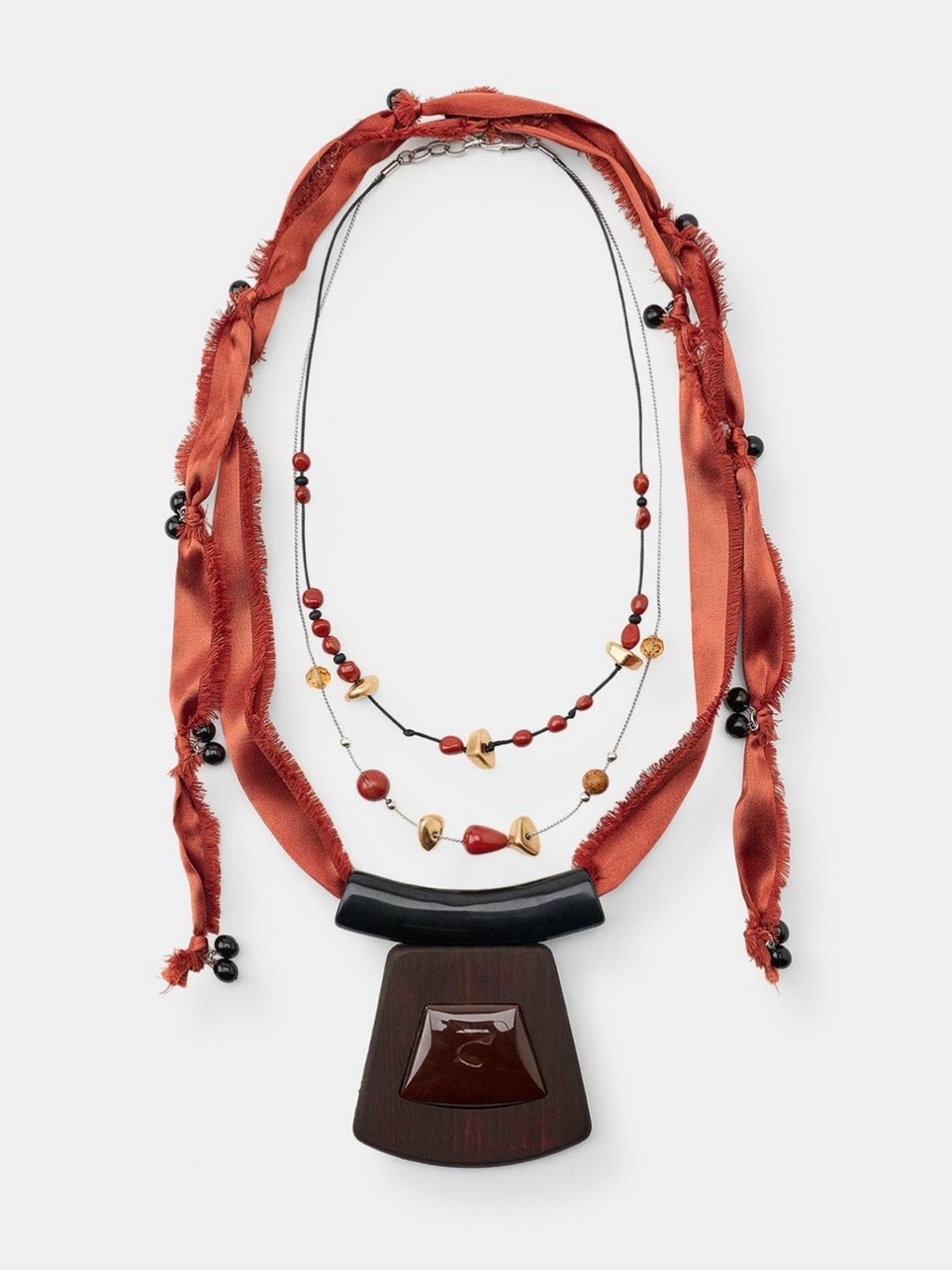 Zara Necklace Pack, Stone Bead in Brown, Pack of 2. Brand new!